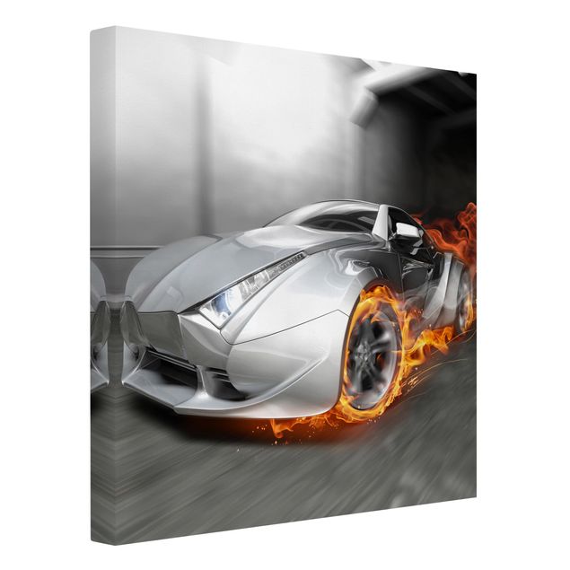 Obraz 3d Samochód w ogniu