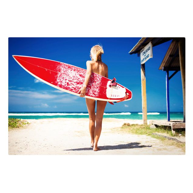 Obrazy krajobraz Dziewczyna-surferka