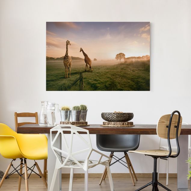 Obrazy do salonu Surrealistyczne żyrafy