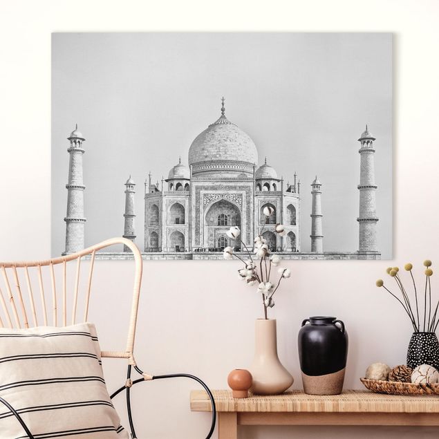 Obrazy do salonu nowoczesne Taj Mahal w kolorze szarym