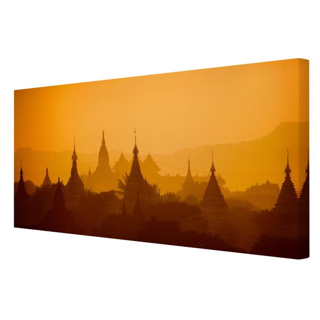 Obraz pomarańczowy Miasto świątyń w Myanmarze