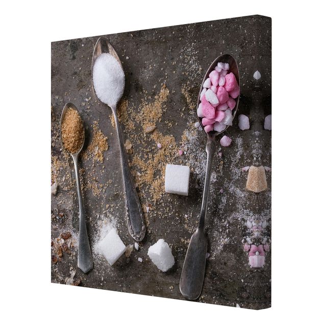 Obrazy z motywem kwiatowym Łyżka w stylu vintage z cukrem
