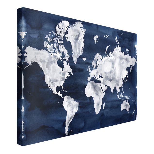 Obraz niebieski Woda Mapa świata ciemna