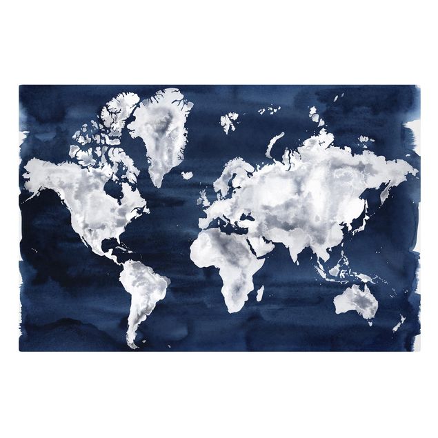 Obraz mapa świata Woda Mapa świata ciemna