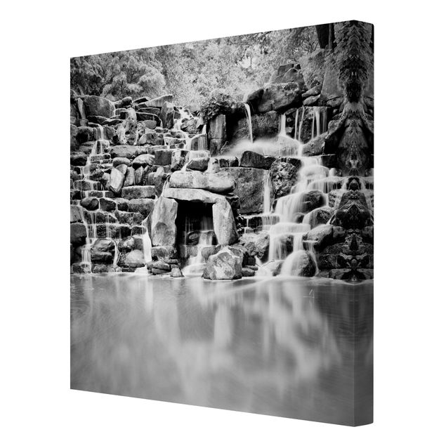 Czarno białe obrazy Wodospad II