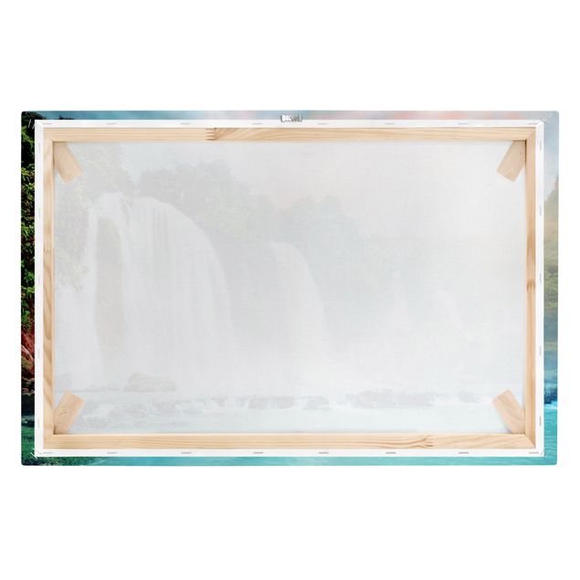 Turkusowy obraz Panorama wodospadu
