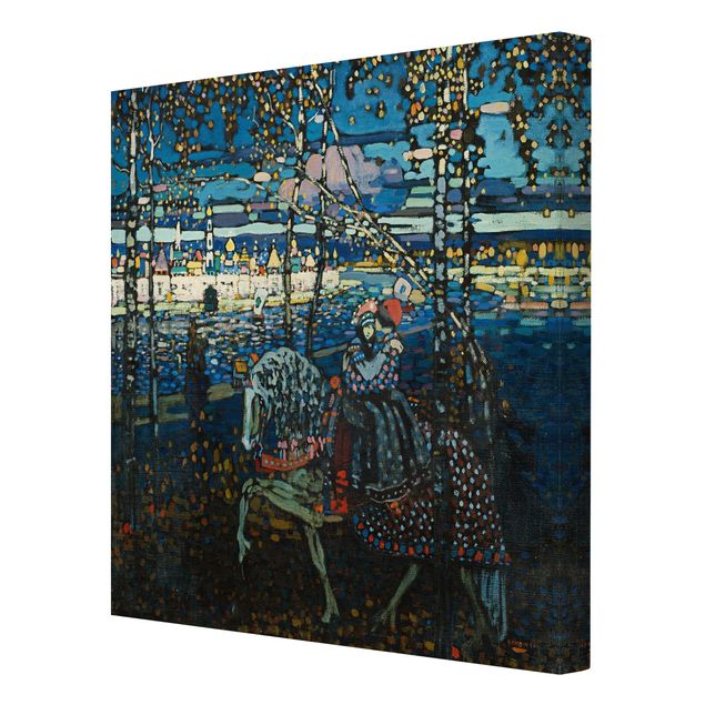 Obraz abstrakcja na płótnie Wassily Kandinsky - Para jeżdżąca konno