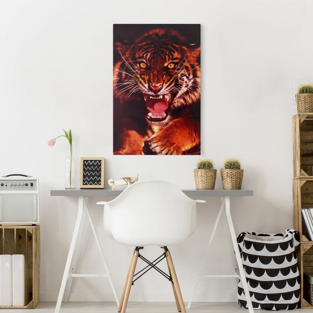 Obrazy do salonu Dziki tygrys