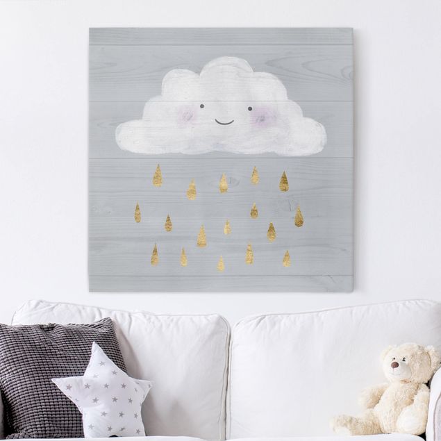 Obrazy nowoczesny Chmura z kroplami złotego deszczu