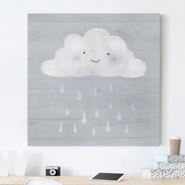 Obrazy nowoczesne Chmura z kroplami srebrnego deszczu