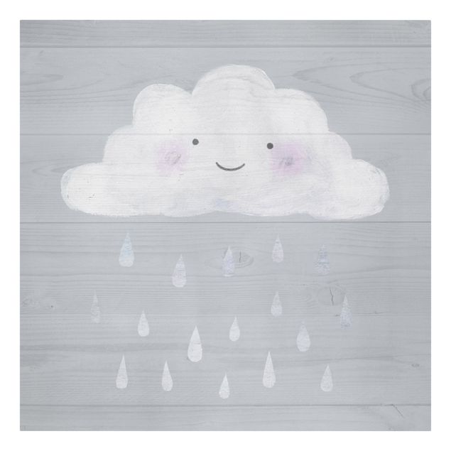Obrazy na ścianę Chmura z kroplami srebrnego deszczu