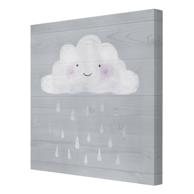 Obraz na płótnie Chmura z kroplami srebrnego deszczu