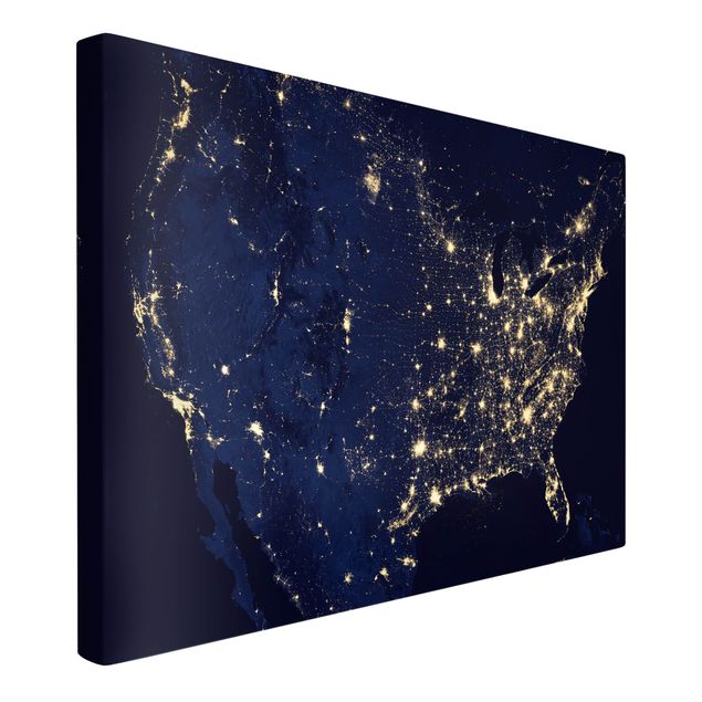 Obrazy nowoczesny NASA Fotografia USA z góry w nocy
