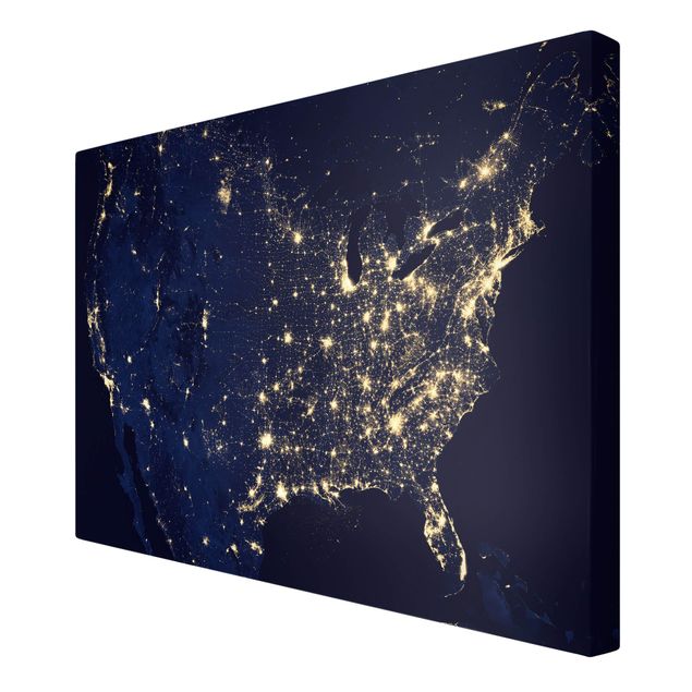 Architektura obrazy NASA Fotografia USA z góry w nocy