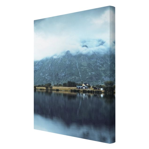 Obrazy na płótnie góra Mirroring na Lofotach
