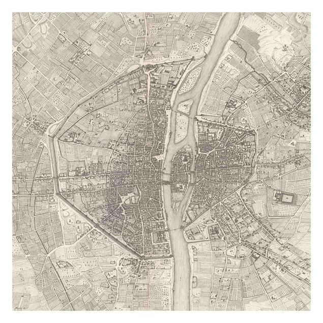 Tapeta ścienna Mapa Paryża w stylu vintage