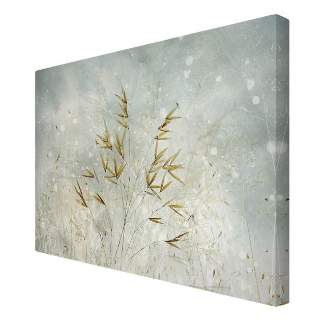 Obrazy z motywem kwiatowym Delikatne gałązki w zimowej mgle