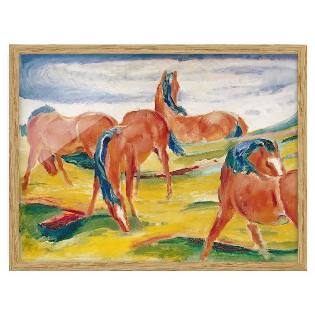 Obrazy w ramie do korytarzu Franz Marc - Konie na pastwisku