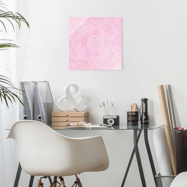 Nowoczesne obrazy do salonu Wzór Mandala Pink