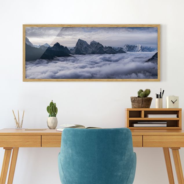 Obrazy w ramie krajobraz Morze chmur w Himalajach