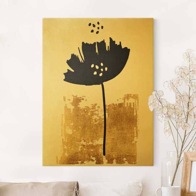 Obrazy do salonu nowoczesne Kwiat złotego maku