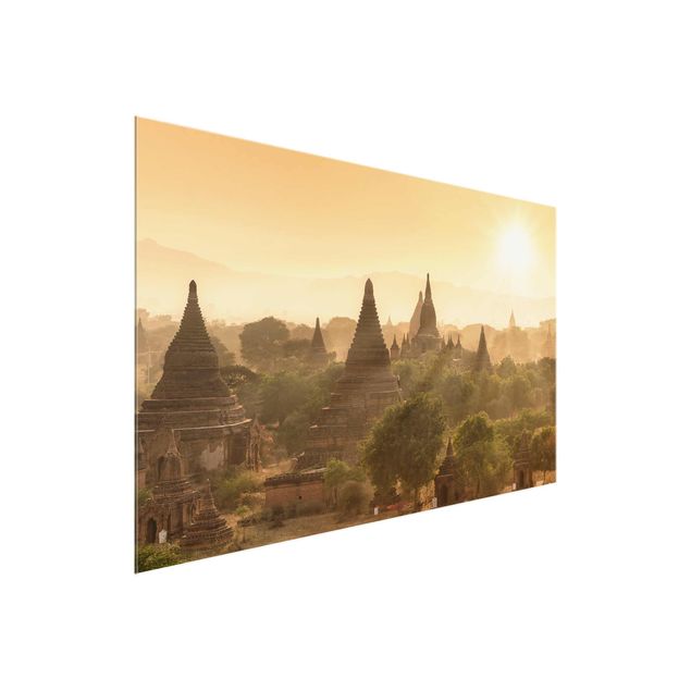 Obrazy na szkle poziomy Zachód słońca nad Baganem
