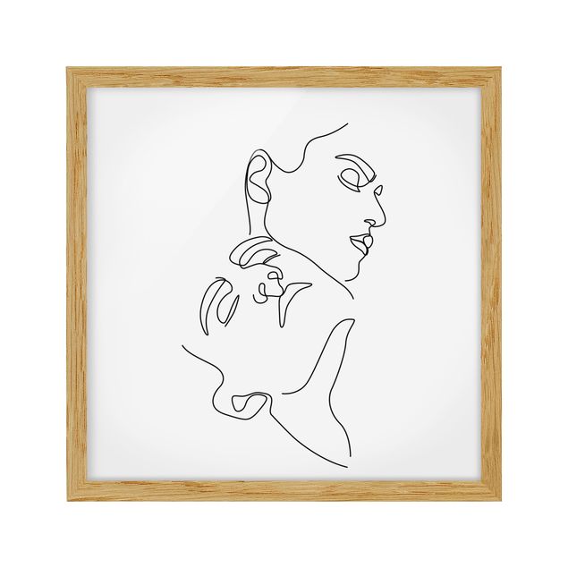 Obrazy w ramie do łazienki Line Art Twarze kobiet Biała