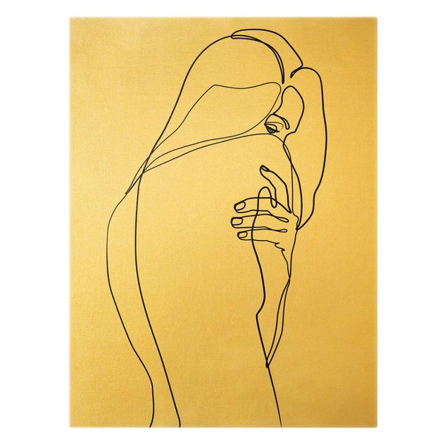Obrazy portret Line Art Woman Nude Shoulder czarno-biały