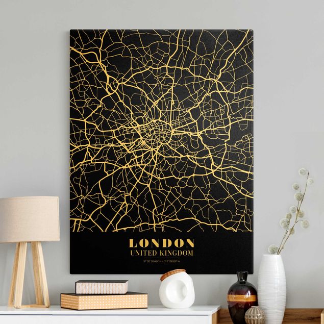 Obrazy powiedzenia Mapa miasta London - Klasyczna Black