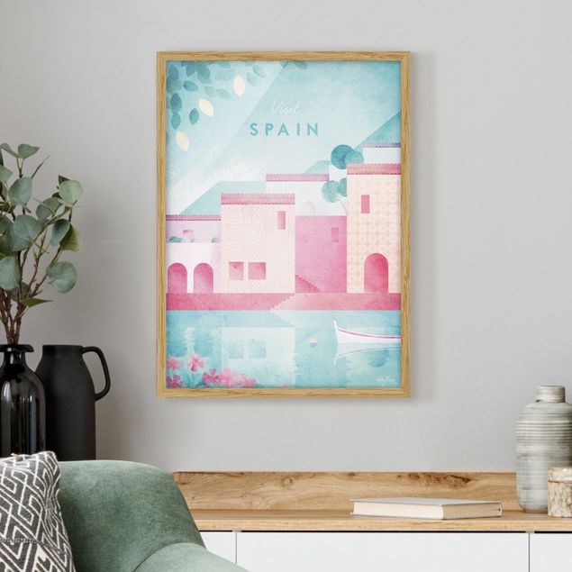 Obrazy w ramie artystyczny Plakat podróżniczy - Hiszpania