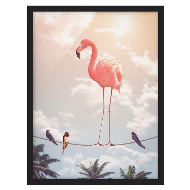 Obrazy w ramie do korytarzu Niebo z flamingiem