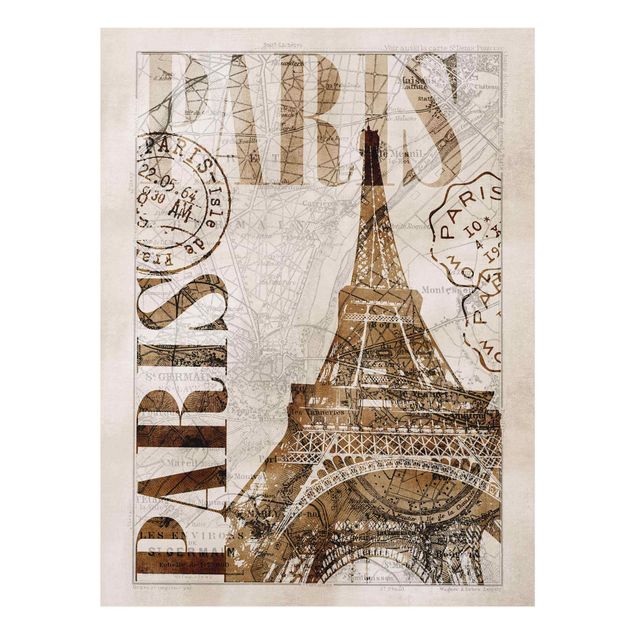 Nowoczesne obrazy Kolaż w stylu shabby chic - Paryż