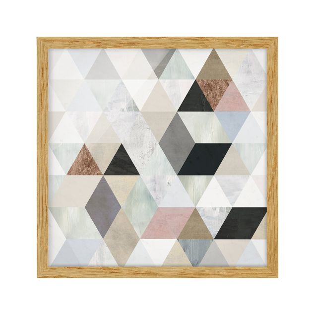 Obrazy w ramie do kuchni Mozaika akwarelowa z trójkątami I