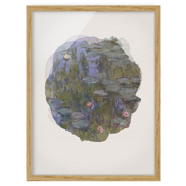 Obrazy w ramie krajobraz Akwarele - Claude Monet - Lilie wodne (Nympheas)