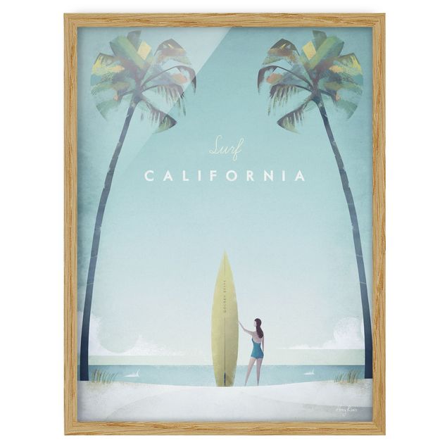 Obrazy w ramie plaża Plakat podróżniczy - Kalifornia