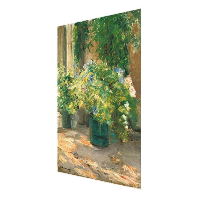 Obrazy do salonu Max Liebermann - Doniczki z kwiatami przed domem