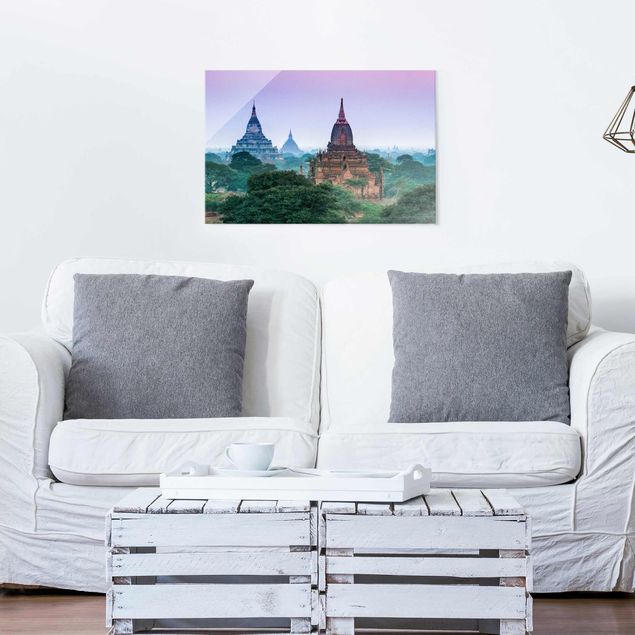 Obrazy na szkle architektura i horyzont Budynek sakralny w Bagan