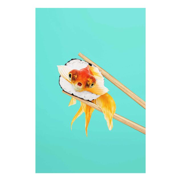 Obrazy z rybami Sushi z złotą rybką