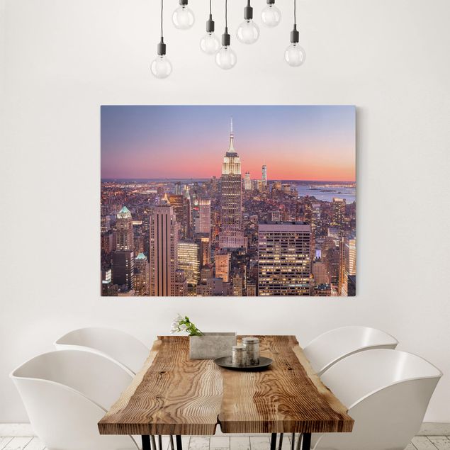 Obrazy do salonu Zachód słońca Manhattan Nowy Jork