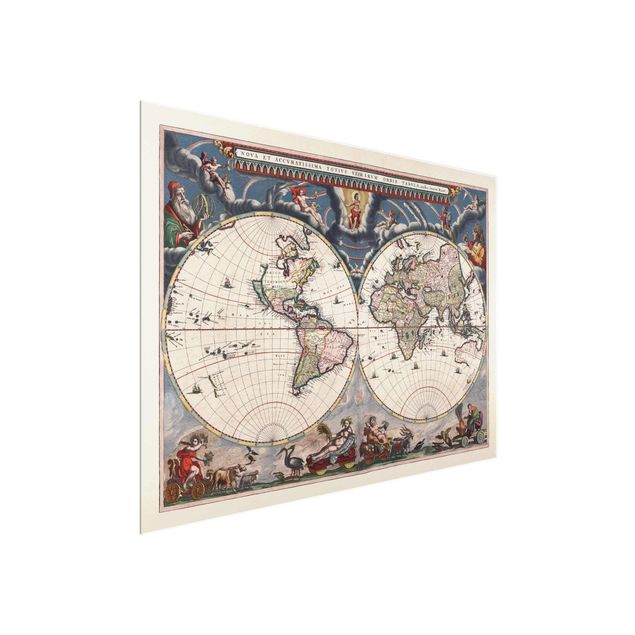 Obraz vintage Historyczna mapa świata Nova et Accuratissima z 1664 r.