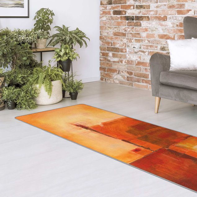 duży dywan do pokoju Abstract Orange Brown