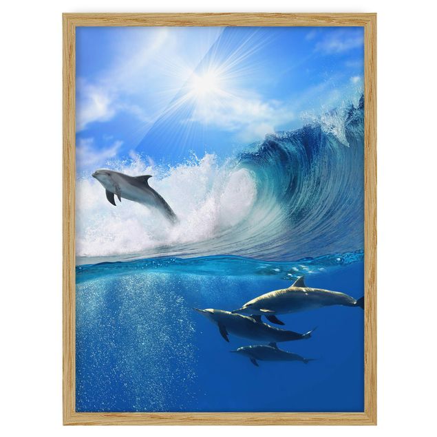 Obrazy w ramie do korytarzu Gra w delfiny