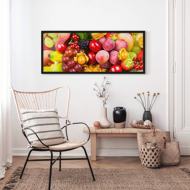 Obrazy w ramie do kuchni Kolorowe owoce egzotyczne