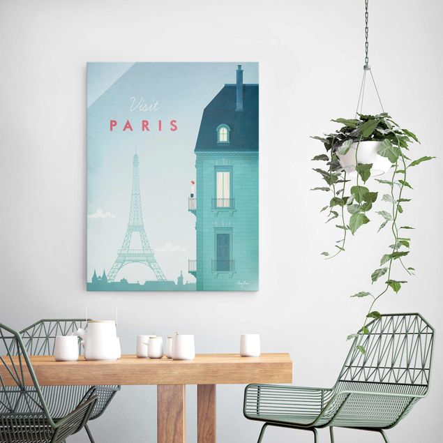 Obrazy na szkle Paryż Plakat podróżniczy - Paryż