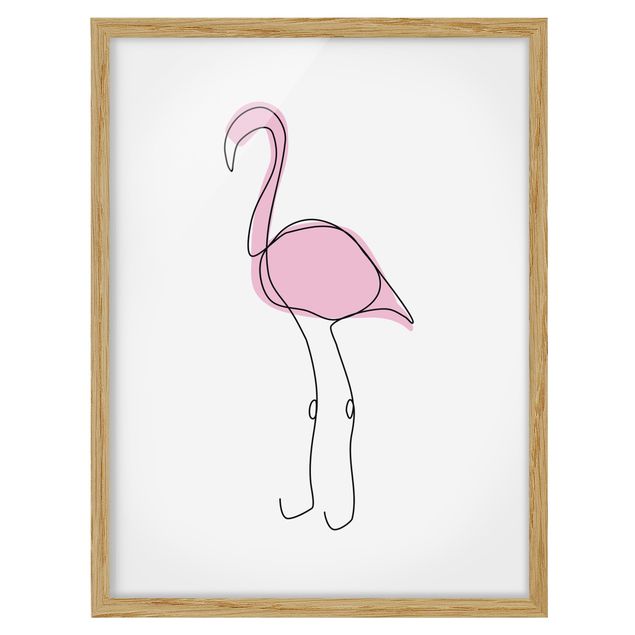 Obrazy nowoczesny Flamingo Line Art
