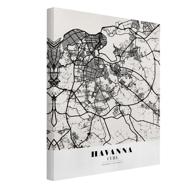 Obrazy z napisami Mapa miasta Hawana - Klasyczna