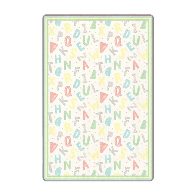 Dywan - Alphabet In Pastel Colours With Frame