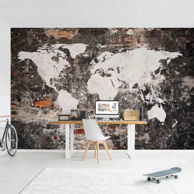 Dekoracja do kuchni Stara ścienna mapa świata
