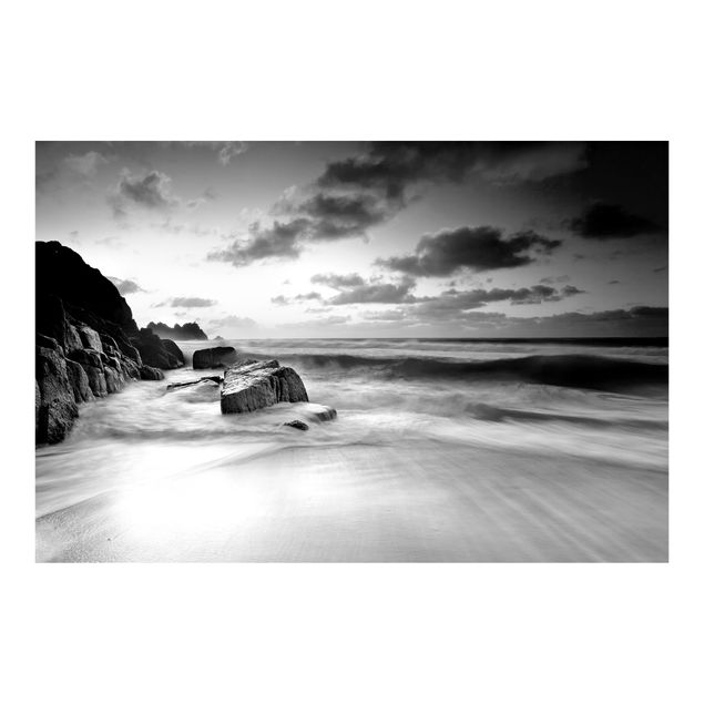 Fototapeta - Nad morzem w Kornwalii, czarno-białe