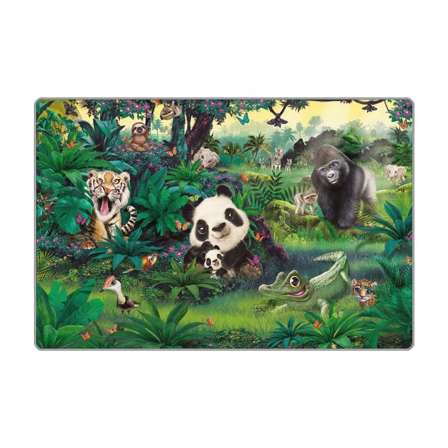 dywan tkany na płasko Animal Club International - Jungle With Animals